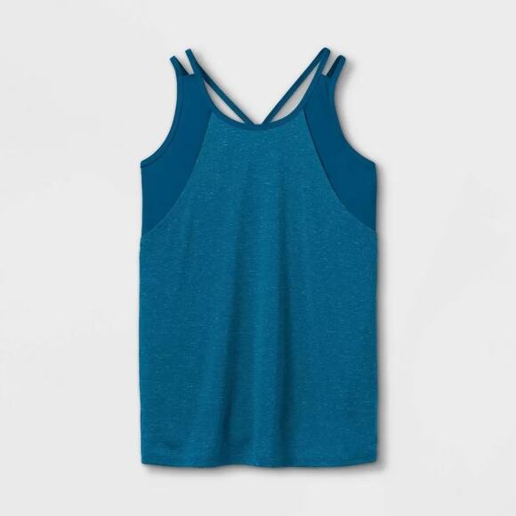 All in Motion Double Layered Tank Top Teal XL 14/16 Performance Moisture Wicking - Picture 1 of 8